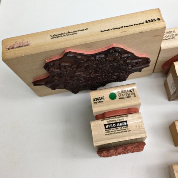 Lot 11 Rubber Stamps Hero Arts Inkadinkado Stampe - Picture 9 of 11